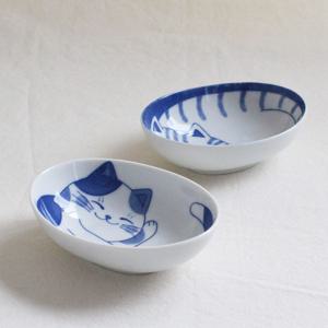 1+1 일본 도자기 네코 소스 앞접시 미니 오벌볼 12.5cm