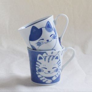 1+1 일본 도자기 네코 카페 머그컵 300ml