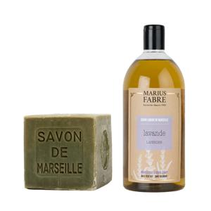 마리우스파브르 마르세유 올리브 큐브비누(400g)+리퀴드솝(1L) 세트