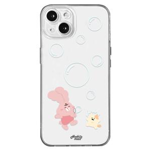 버블버블 토끼 캐릭터 디자인 아이폰 갤럭시 풀커버 폰 케이스