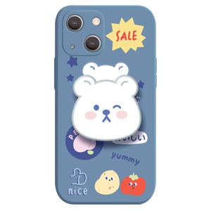 찡끗 윙크 백곰 캐릭터 퍼플블루 풀커버 스마트톡 휴대폰 케이스