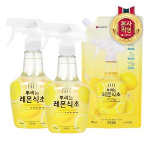 세이프 뿌리는 레몬식초 용기 400ml X 2개 + 리필 725ml 1개