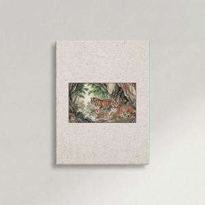 호랑이 기운 평화 풍수 그림 액막이 인테리어 캔버스 액자