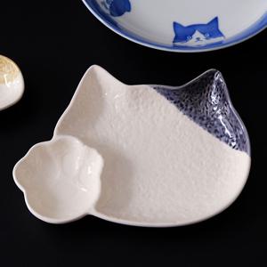 고양이 디저트 플레이트 나눔 접시 18cm 간식접시 도자기