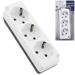 코텍 노출형 콘센트 접지3구(K-8755) 비매입 16A 250V