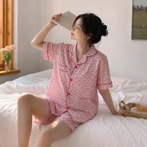 체리 지지미 카라 반팔 잠옷세트 여성 홈웨어 파자마 학생잠옷 귀여운 파자마파티