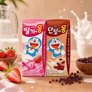딸기에몽 190ml 12팩 + 단팥에몽 190ml 12팩
