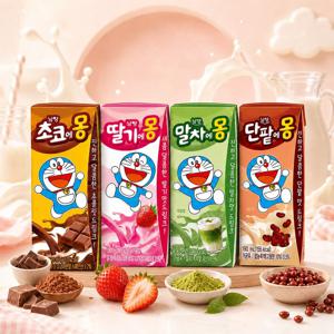 에몽 190ml 4종 혼합 24팩(초코에몽6개+딸기에몽6개+말차에몽6개+단팥에몽6개)