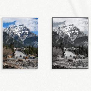 원본 & 흑백 유럽 풍경 빈티지 인테리어 포스터 액자 : 43 Banff Avenue