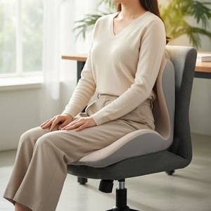 메모리폼 일체형 등받이 방석 허리 쿠션 학생 사무실 임산부 고밀도 시트