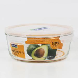 원형 유리 밀폐용기 반찬통 2050ml
