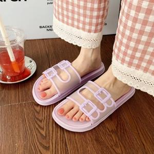 [리퍼] 파스텔 버클 PVC 미끄럼방지 슬리퍼 사무실 실내화 5colors