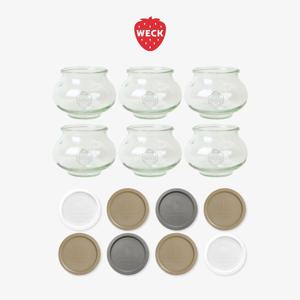 [공식수입사] 데코형 901(560ml) 유리병 6개 + PE뚜껑 8개 세트