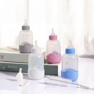 아기강아지 아기고양이 실리콘 우유병 100ml 젖병 세트 물 디스펜서