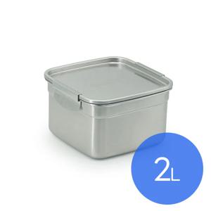 올품락 포스코 STS304 시그니처 올스텐 밀폐용기 정사각 2L