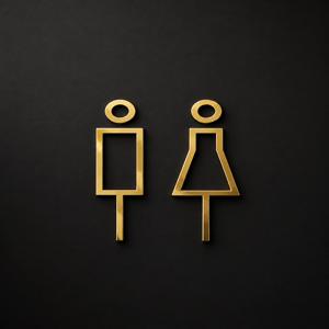 골드미러  실버미러 아크릴 3T  화장실 픽토그램 남자 여자 안내판 표지판