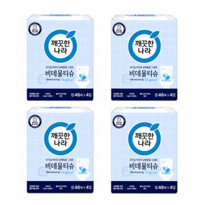 닥터비데 물티슈 캡형 46매 3+1입 x4팩