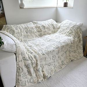 오션 스케치 퀼팅 퀸사이즈 150x200 리버서블 거즈이불