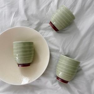 말차 초코 그린컵 200ml 일본 도자기 찻잔 사케잔