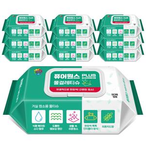 홈케어 청소 물티슈 거실용 80매x10팩(캡형)-손걸레