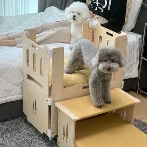 강아지 2층 원목침대 양문오픈 2door 반려견동반 펫베드