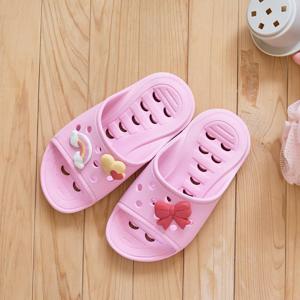 리본 PVC 물빠짐 아동욕실화 170mm PINK