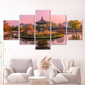 북유럽 거실인테리어그림 분할사진액자 대형캔버스 경복궁의 오후5세트