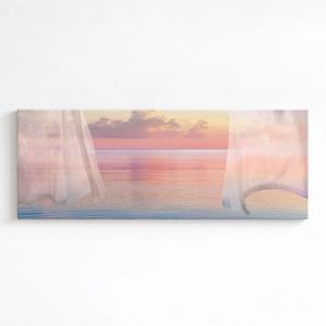 바다 창문 힐링 그림 인테리어 대형 와이드 액자_happy in your