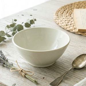 유광 파스텔 오트밀 우동기 (지름 18 cm) 공기 대접 백자그릇 도자기그릇