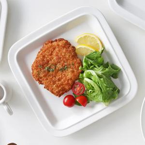 메이플 화이트 정사각접시M 1P 감성 도자기 접시