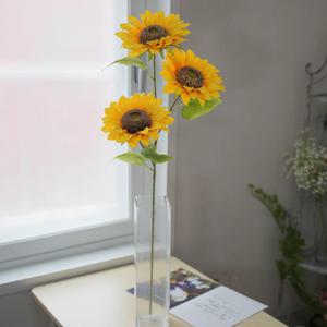 빈센트 해바라기 조화 꽃 3송이 가지 60cm 옐로우 인테리어 조화장식