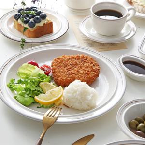 메이플 접시 27cm 1P 감성 도자기 접시