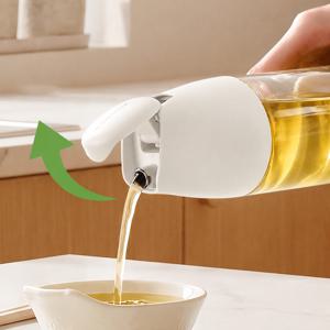 자동개폐 오일병 500ml 올리브오일 참기름 간장 유리 양념병 소분용기