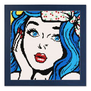 풍경 파란머리 소녀 보석십자수 액자 세트 30x30