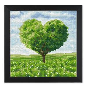 풍경 그린 하트 트리 보석십자수 액자 세트 30x30