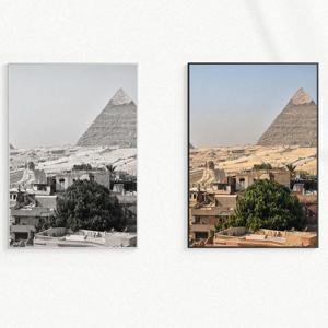 원본 & 흑백 유럽 풍경 빈티지 인테리어 포스터 액자 : 55 Giza Sphinx