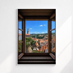 창문 유럽 풍경 자연 인테리어 포스터 액자 : Czech Vltava