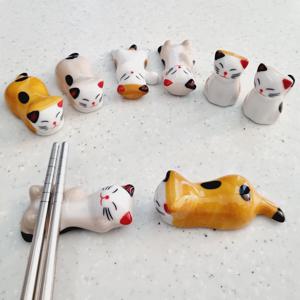 귀여운 고양이 도자기 수저 받침대 젓가락 수저받침 6P