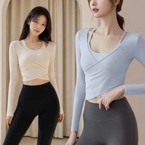 시스루 여성 요가복 브라탑 필라테스 옷 복장 상의 운동복 2p세트