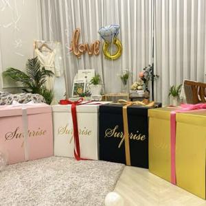 사면으로 펼쳐지는 서프라이즈 박스 50cm (4컬러) 풍선 용돈 상자 호텔 프로포즈