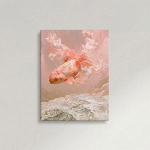 다복 잉어 그림 재물 금붕어 풍수 인테리어 캔버스 액자 집들이 선물
