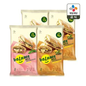 밸런스밀 치아바타 샌드위치 잠봉뵈르 3입 x2개+비프 콰트로치즈 3입 x2개(총 12개)