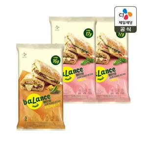 밸런스밀 치아바타 샌드위치 잠봉뵈르 3입 x2개+비프 콰트로치즈 3입 x1개(총 9개)