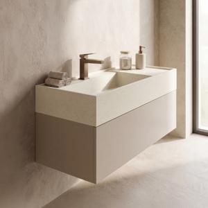 브릭 스커트 1서랍 인조대리석 일체형 세면대 하부장 언더볼형 900x450
