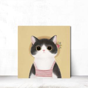 고양이 동물 카페 거실 현관 인테리어 액자 호캉스냥 24x24cm