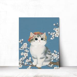 고양이 동물 카페 거실 현관 인테리어 그림 액자 21x26cm