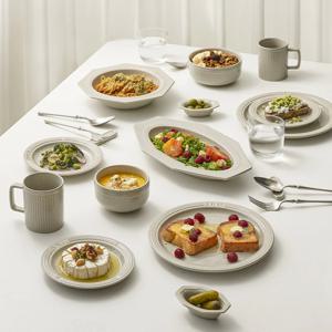 비바 6인 그릇세트 40P 웜그레이