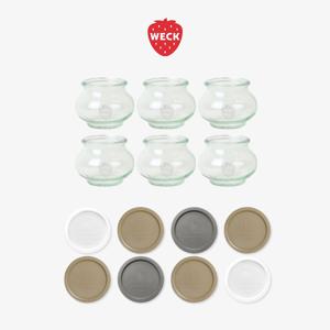 [공식수입사] 데코형 902(220ml) 유리병 6개 + PE뚜껑 8개 세트