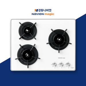 3구 가스레인지 560x480 건전지식 GRB-6633 펄 화이트