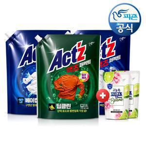 NEW 액츠 퍼펙트 일반드럼겸용 세탁세제 3종 2Lx3개+보타닉 섬유유연제 200mlx2